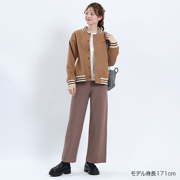 ウールライクスタジャン ブルゾン（ブラウン）
