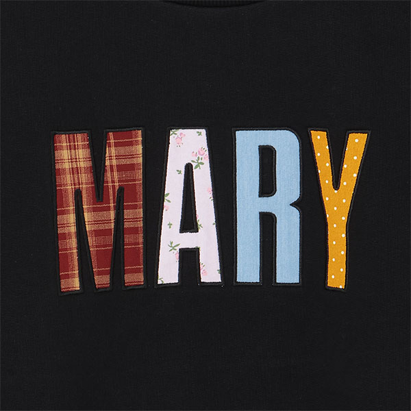 MARYアップリケロゴ プルオーバー（ブラック）