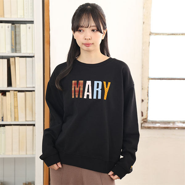 MARYアップリケロゴ プルオーバー（ブラック）