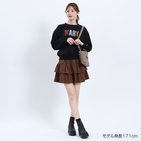 MARYアップリケロゴ プルオーバー（ブラック）