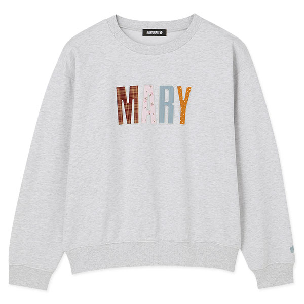 MARY QUANT LAロゴ プルオーバー トレーナー グレー MARYアップリケロゴ プルオーバー（グレー） | MARY QUANT ONLINE SHOP