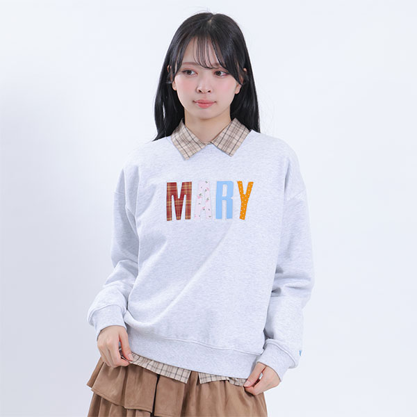 MARYアップリケロゴ プルオーバー（グレー）