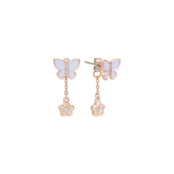 バタフライリボン ピアス（ピンクゴールド）