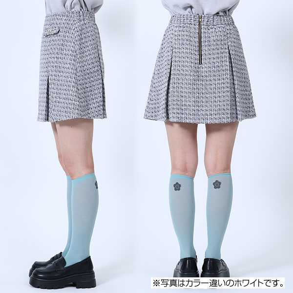 ゴールドボタンツイード スカート（ブラック）