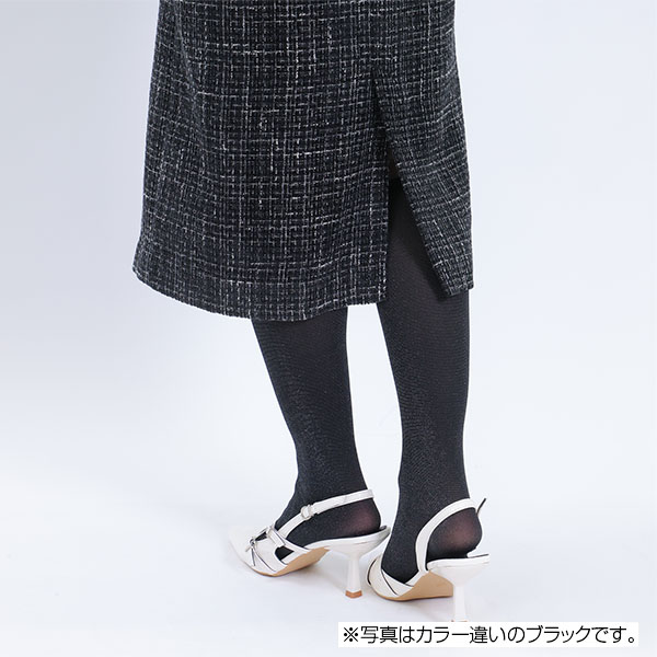 ゴールドボタンツイード ワンピース（ホワイト）