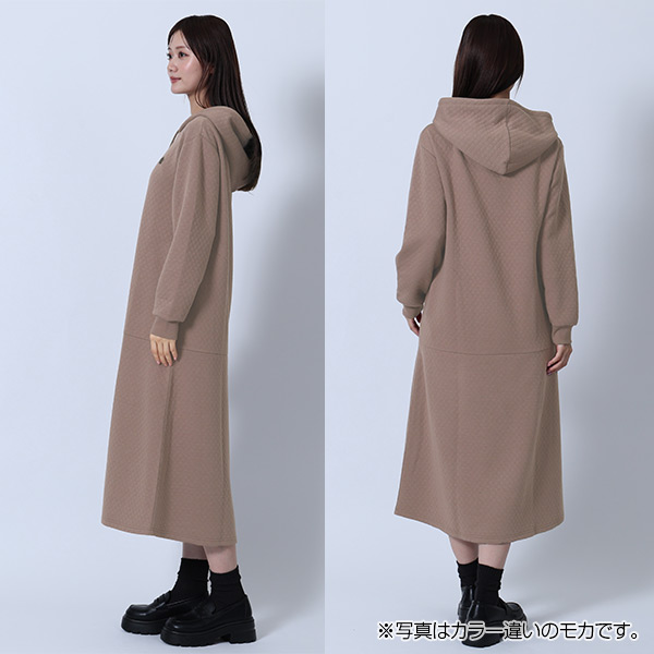 ダイヤキルトパーカ ワンピース（ネイビー）