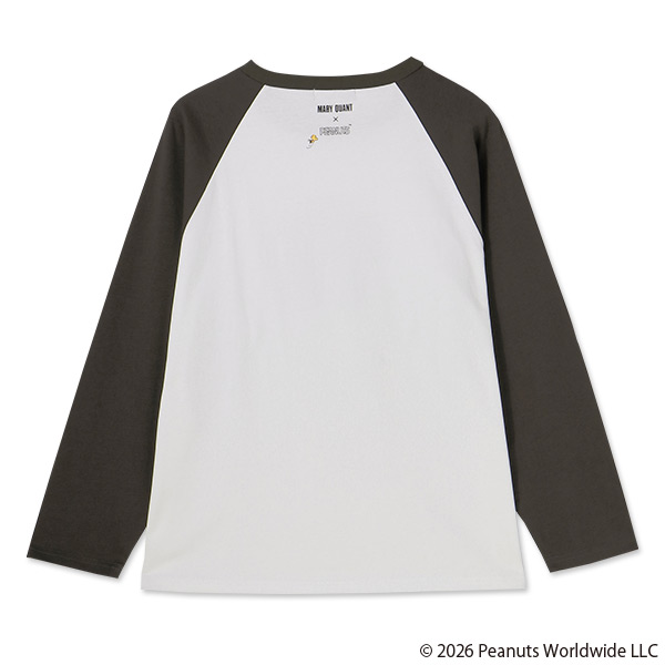 MARY QUANT×PEANUTS ラグランロング Tシャツ（ブラック）