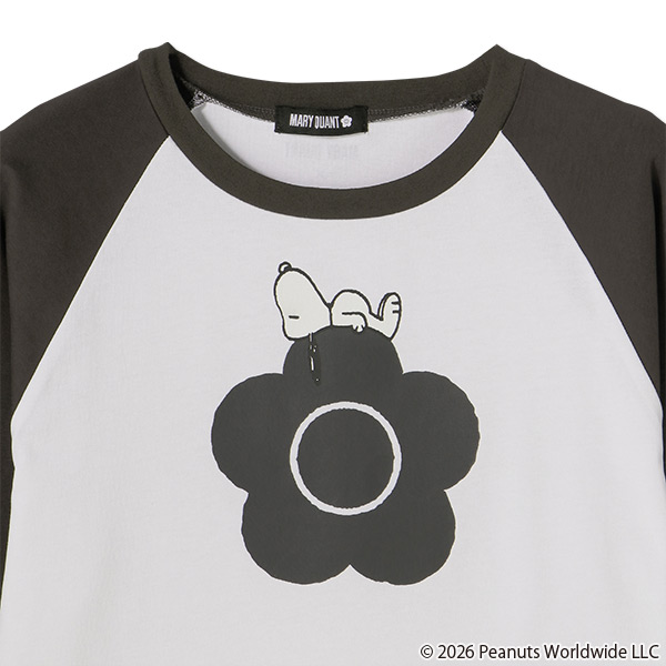 MARY QUANT×PEANUTS ラグランロング Tシャツ（ブラック）