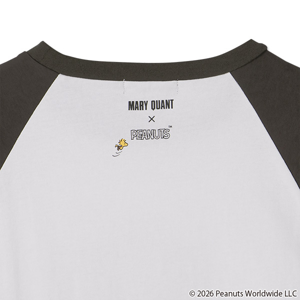 MARY QUANT×PEANUTS ラグランロング Tシャツ（ブラック）