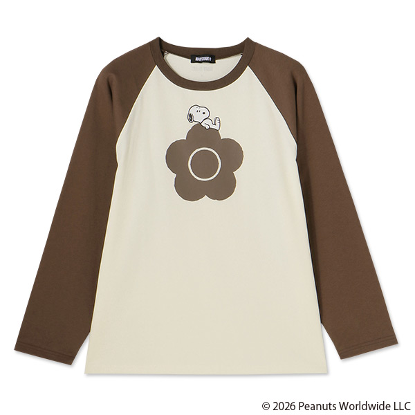 MARY QUANT×PEANUTS ラグランロング Tシャツ（ブラウン）