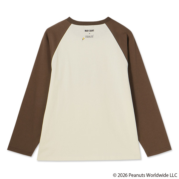 MARY QUANT×PEANUTS ラグランロング Tシャツ（ブラウン）