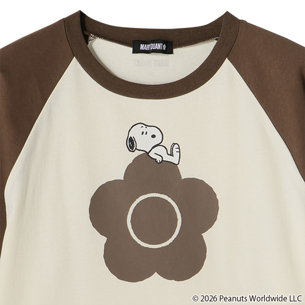 MARY QUANT×PEANUTS ラグランロング Tシャツ（ブラウン）