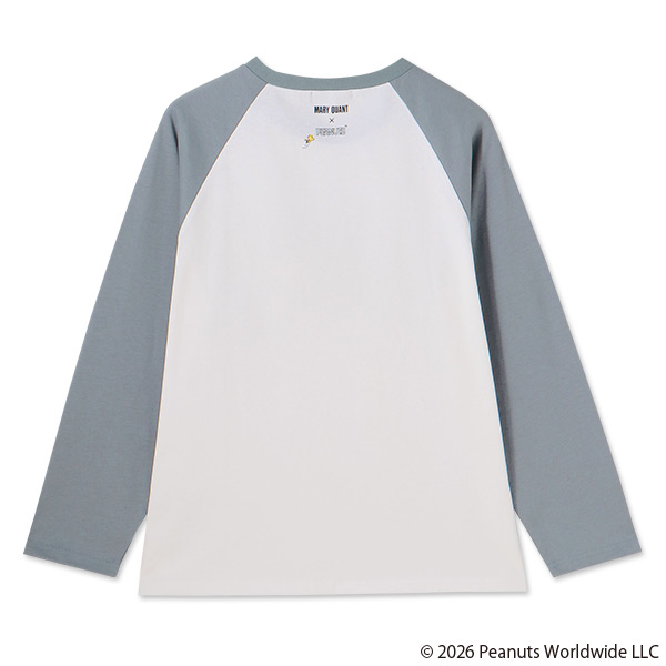 MARY QUANT×PEANUTS ラグランロング Tシャツ（ブルー）