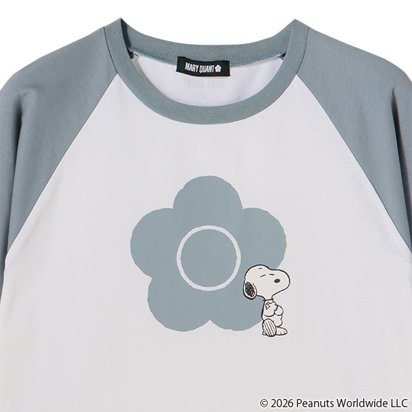 MARY QUANT×PEANUTS ラグランロング Tシャツ（ブルー）