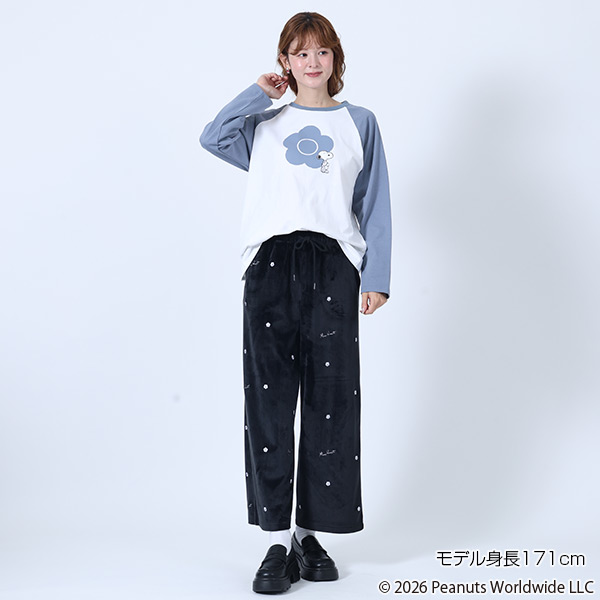 MARY QUANT×PEANUTS ラグランロング Tシャツ（ブルー）