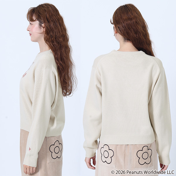MARY QUANT×PEANUTS ニット プルオーバー（アイボリー）