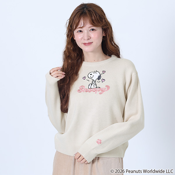 MARY QUANT×PEANUTS ニット プルオーバー（アイボリー）
