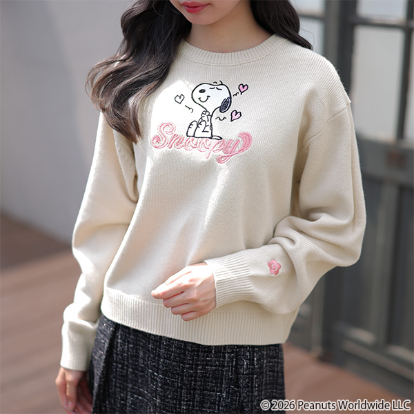 MARY QUANT×PEANUTS ニット プルオーバー（アイボリー）