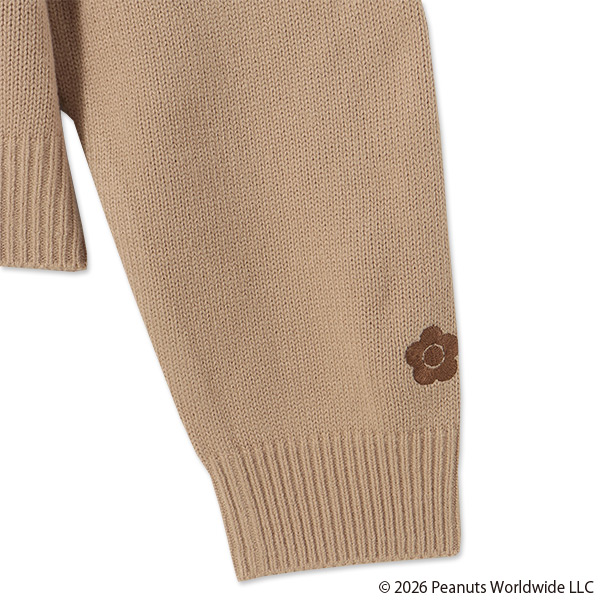 MARY QUANT×PEANUTS ニット プルオーバー（ブラウン）