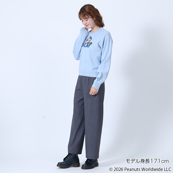 MARY QUANT×PEANUTS ニット プルオーバー（ブルー）