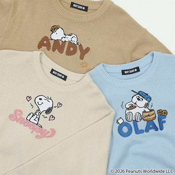 MARY QUANT×PEANUTS ニット プルオーバー（ブルー）