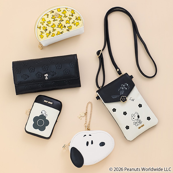 MARY QUANT×PEANUTS ラウンドポーチ（イエロー）
