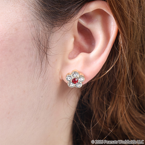 MARY QUANT×PEANUTS ハートビジュー ピアス（ゴールド）