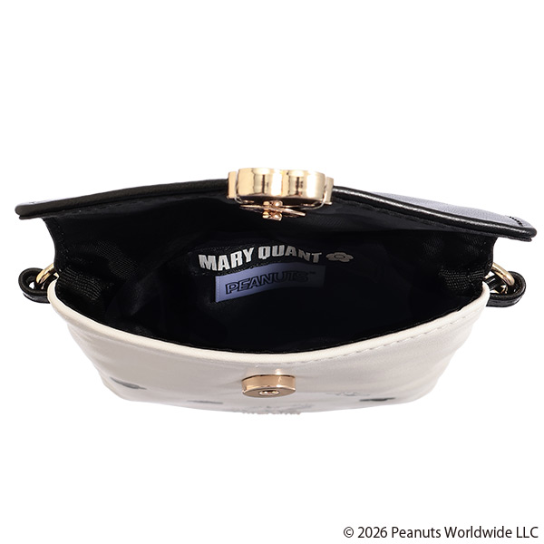 MARY QUANT×PEANUTS モバイルショルダー（ブラック×ホワイト）