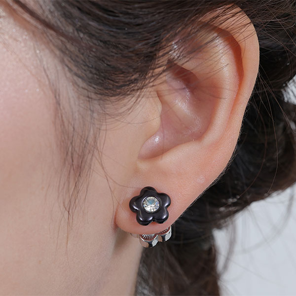 パールデイジーデュオ ピアス（シルバー）