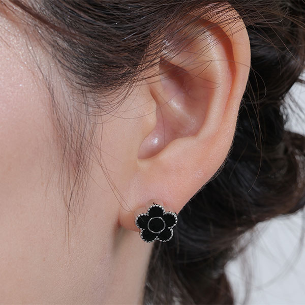 パールデイジーデュオ ピアス（シルバー）