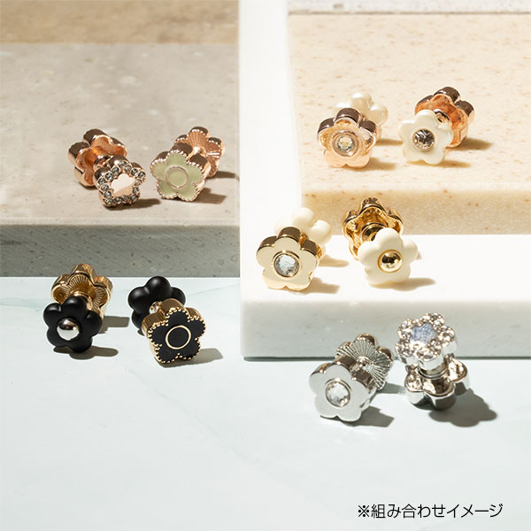 パールデイジーデュオ ピアス（シルバー）