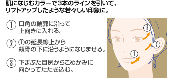 手軽な3本ラインでキュッと引き締まった肌を演出