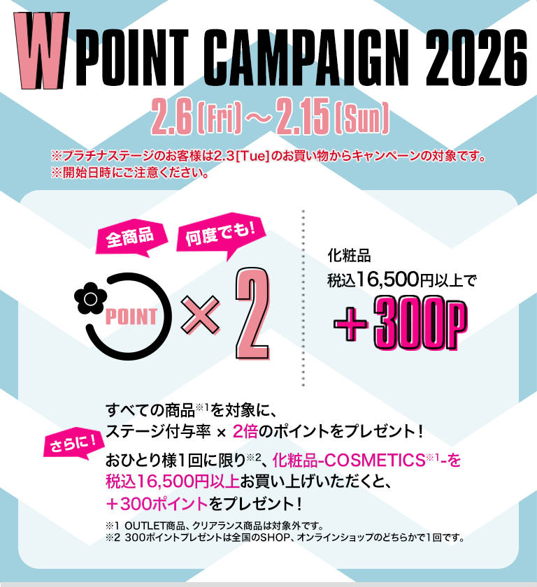  W POINT CAMPAIGN 2026 開催前