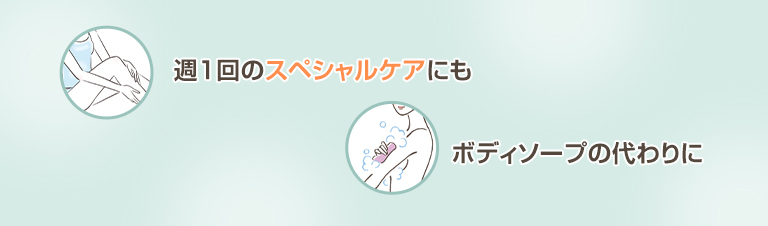 週1回のスペシャルケアにも ボディソープの代わりに