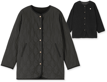 リバーシブル キルト ブルゾン