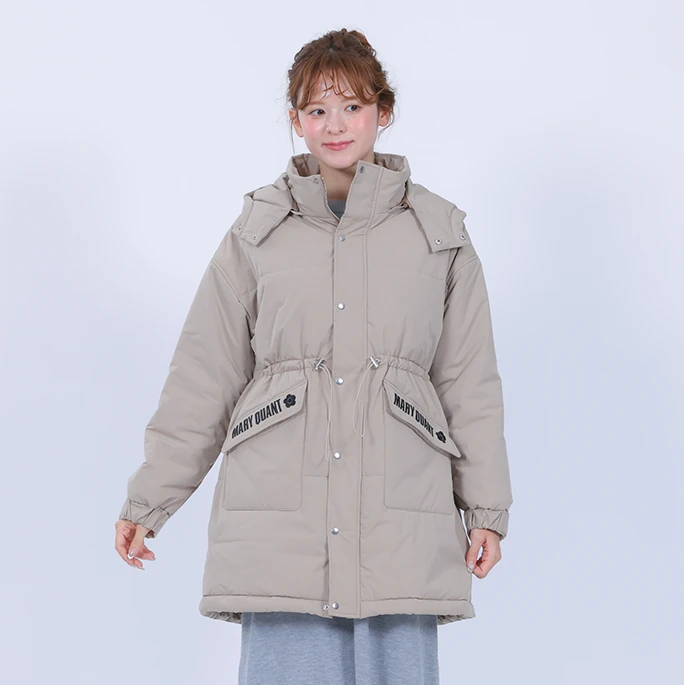 ロゴフラップパデッド ロングコート