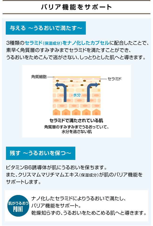 バリア機能をサポート