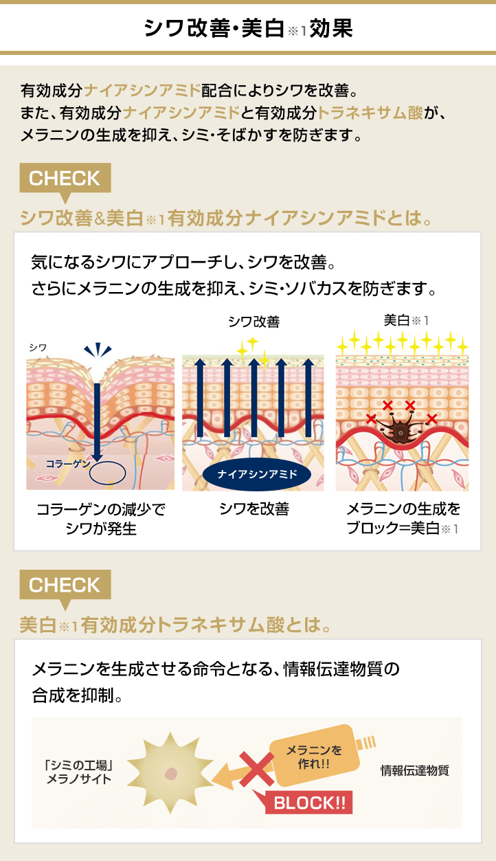 シワ改善・美白効果